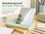 2 Pcs Magnetic Locker Mirror Small Real Glass Mirror for School Locker 7 x 5 inch V1366-AZ2-W-18401