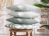 Light Blue Farmhouse Buffalo Plaid Pillow Covers 18x18 Set of 2 Patio Outdoor Decor Neutral V1189-WXFWAL-20260319-01567