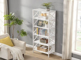 6 Tier Tall Bookshelf, White V1127-AU-CS03-WHT