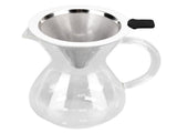 400ml Glass Coffee Pot Kettle Heat Resistant Pour Over Coffee Maker with Stainless Steel Filter for V1294-YM0714-3118210299211