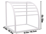 Outdoor Towel Rack Pool Towel Rack 7 Bar Curved White Freestanding Patio V952-MJJBSSXGBDDW79AY5V0