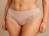 3x Womens Lace Boyshort Boyleg Full Briefs Underwear Undies in Beige V563-3PK-UN-005-BEIGE-14