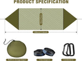 Camping Hammock with Mosquito Net, Lightweight Portable Double & Single Hammock Tent with 2 Tree V1366-AZ2-W-02398