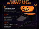 Halloween Solar Pathway Lights Set, 3 Spooky Designs Including Pumpkin with Witch Hat, Cute Ghost, V1341-ZY-NXU5E5RZ-PUMPKIN-2PCS