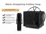 Sliver Portable Folding Shopping Trolley - Durable Woven Fabric, Reusable Grocery V888-ELOSUNG42883