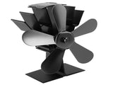 Wood Stove Fan 5 Blades Fireplace Fan Heat Powered Stove Fan for Wood Burning Stove Pellet Log V1294-YM0706-3114230123111