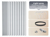 120 X 180 CM Light Gray Linen-Look Dust Drill-Free Pull-Curtain - Folding Doorless Closet Divider V888-ELOSUNG42733