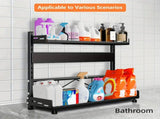 3-Tier Black Stainless Steel Spice Rack Kitchen Condiment Storage Shelf 40x16x54cm V178-59224