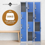 12-Door Locker for Office Gym Shed School Home Storage - 4-Digit Combination Lock V63-839001