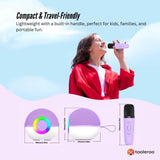 Mini Karaoke Machine - 2x Wireless Microphones Portable Bluetooth Speaker Purple V238-SUPDZ-41169084514384