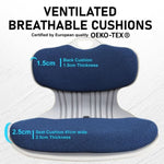 2X Slender Chair Posture Correction Seat Floor Lounge Padded Stackable BLUE V274-FT-SLDC-BU-X2