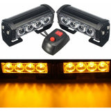 Strobe Lights, 2 pcs 8 LEDs Emergency Strobe Warning Lights Emergency Flashing Warning Lights 12V V1188-MS-227-1805