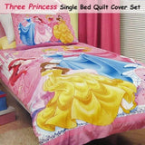 Caprice Disney Three Princesses Licensed Quilt Cover Set Single V442-CAP-QUILTCS-THREEPRINCESSES3434-PINK-SB