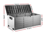 Gardeon Outdoor Storage Box 290L Lockable Organiser Garden Deck Shed Tool Black OSB-290L-BK