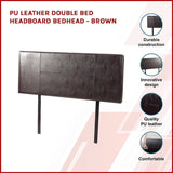 PU Leather Double Bed Headboard Bedhead - Brown V63-768105