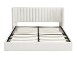 Artiss Queen Bed Frame with Gaslift Storage USB Type-C Charging Ports Velvet Upholstery White BFRAME-G-RITA-Q-WH-ABC