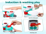Keezi 2 Piece Kids Pretend Kitchen and Washing Playset Sink Toys PLAY-KITCHEN-SINK-CFLX2