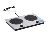 Devanti 2 Hobs Ceramic Cooktop Electric Hot Plate Infrared Knob Control 2400W CCT-B-2B-2Z-KNOB-SS
