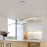 BAMDECOR A022 Modern Designer Infinity LED Chandelier Island Ceiling Pendant Light V255-BAM-A022-120-SILVER