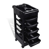 Ellie & Ruby 6 Tier Hairdressing Trolley Black 82x49x32cm Salon Rolling Cart V238-SUPDZ-39711824248912