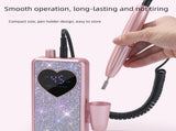 Rhinestone Electric Nail Drill Kit with Heart Display - Rechargeable Nail File Machine with 11 Drill V888-ELOSUNG57282