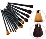 32pcs Professional Makeup Brushes, Genuine Goat Hair, Leather Case, Black V1237-ZY-506-0158