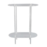 Clear Side Table Acrylic 2 Tier Oval Modern Detachable Nightstand End Table for Living Room Office V1294-YM0901-3116240024711