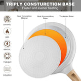 White 28cm Non-Stick Crepe Pan - Versatile Flat Skillet for Pancakes, Omelettes & Tortillas V888-ELOSUNG24746