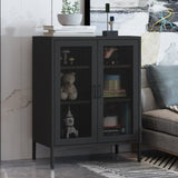 Levede Storage Cabinet Steel Kitchen Black CH1073-BK