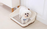 YES4PETS Medium Portable Dog Potty Training Tray Pet Puppy Toilet Trays Loo Pad Mat With Wall Brown V278-BP301-PET-POTTY-BROWN