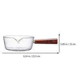 1Pc Brown Household Glass Pot with Wooden Handle for Convenient Cooking and Storage V1192-AZ-W-27308