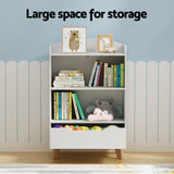 Keezi Kids Bookshelf 3 Tiers Storage Children Bookcase Toys Organiser Drawer FURNI-B-BOOK-DRAWER-WH