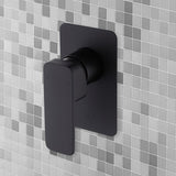 Single Square Shower Bath Mixer Tap Bathroom WATERMARK Approved in Black V63-847961