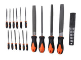 17 Pcs File Tool Set with Carry Case Half Round Triangle Round Flat and Needle Files Brush Carbon V1294-YM0901-3114250023211