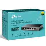 TP-Link TL-SG108PE 8-Port Gigabit Easy Smart Switch with 4-Port PoE, 55W IEEE 802.3af, Fanless, VLAN V1202-V2-NWTL-SG108PE