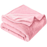 Premium Flannel Fleece Throw Rug, Fluffy Warm Cozy Blanket For Bed, Sofa And Daily Snuggling, Pink, V1221-XM-LB3046-GM128