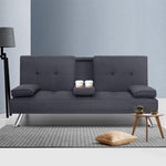 Artiss Sofa Bed 175CM Dark Grey Fabric SBED-E-R1C-GY