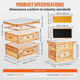 VEVOR Bee Hive 20 Frame Bee Hives Starter Kit, Beeswax Coated Cedar Wood, 1 Deep 1 Medium Bee V952-CTFXSMSHX1ZHAS36XV0