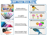 24pcs DIY Craft Canvas Zipper Blank Makeup, Student Blank Canvas Pen Stationery Storage V1192-AZ-W-13909