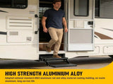 Heavy Duty Double Aluminium Caravan Step Anti-Slip RV Entry Step, Stable 2-Tier Camping Step, V1181-AT003-BK