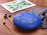 6 Inch 8 Note Steel Tongue Drum Carbon Steel Chakra Rain Drum Waterproof Percussion Instrument V1358-D132-QAZMLP00040