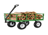 1200 Lbs Steel Garden Cart, Heavy Duty Pullable Garden Yard Cart, 2 in 1 Outdoor Metal Utility V952-ZXHYTCLS1200CPJJEV0