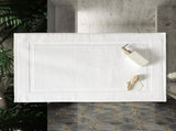 2PCS White Cotton Classic Rug Bath Mats Absorbent Cotton Hotel Spa Shower Bathtub Mats Not A V1189-LWWAL-20260325-00227