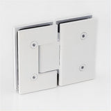 90cm Wall to Wall Frameless Shower Screen White Wall Channel , SS Hinges & Square Double Pull V63-859811