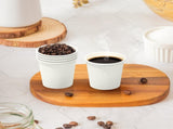 2400x 4oz Premium Small Paper Coffee Cups Espresso Macchiato Piccolo Short Black in White V563-PA0429-50-48QTY-1BOX
