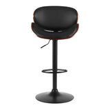 Artiss Bar Stools Kitchen Leather Barstools Swivel Gas Lift Vintage Chairs Black BA-TW-8076-BK