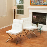 Pandora Modern Bonded Leather Dining Chair in White V1041-JMC-1082WHITE