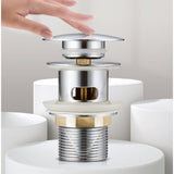 Basin Drain with Overflow Hole Stainless Steel Lid, Stainless Steel Body, Copper Nut, Copper V1237-ZY-528-059
