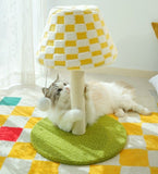Plush Checkerboard Lamp Style Cat Scratching Post - 53 x 37.5 cm Extra Large Standing Cat Scratcher V888-ELOSUNG55466