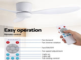 Devanti 52'' Ceiling Fan 3 Blades DC Motor w/Light w/Remote White CF-C-52-70L-WH